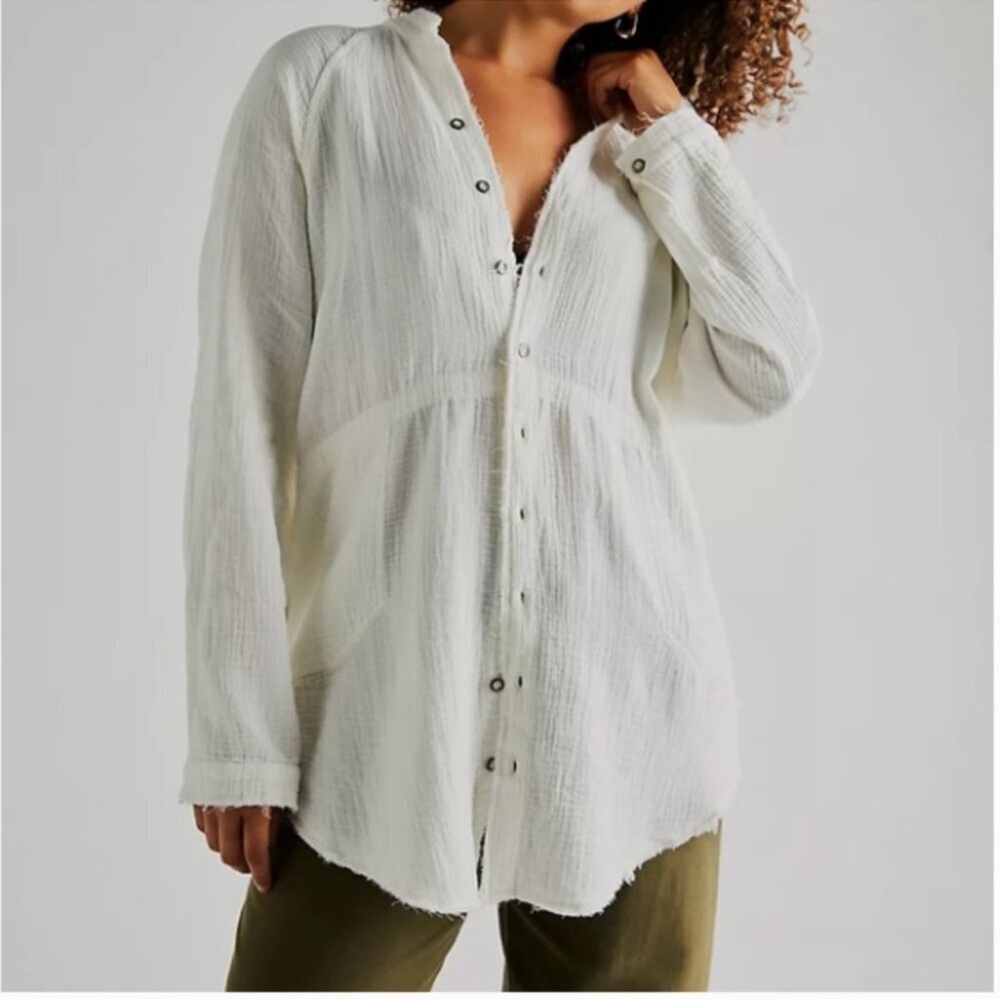 We The Free White Button-Down Shirt